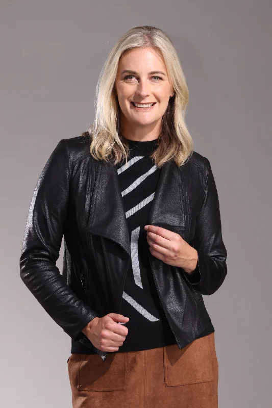 Leather Look Jacket | Black | 4046ZZ