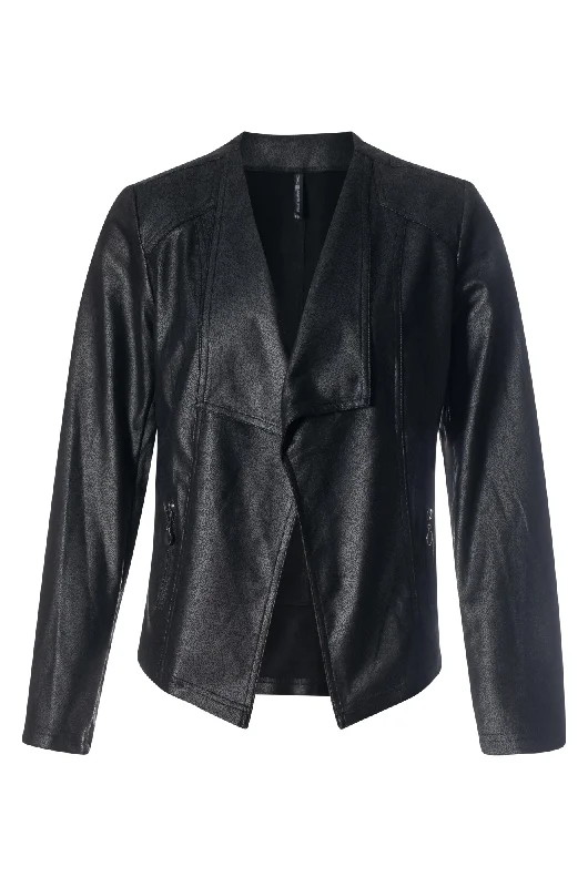 Leather Look Jacket | Black | 4046ZZ