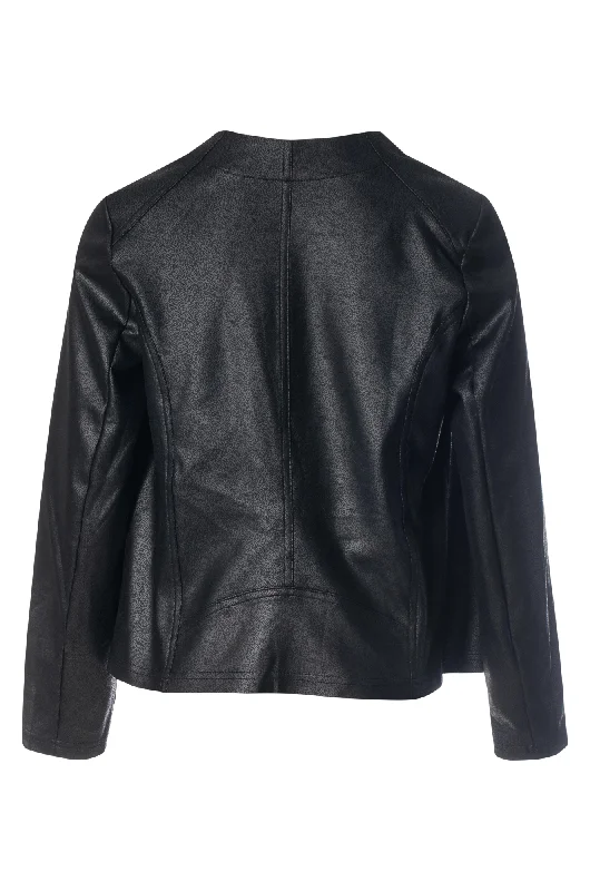 Leather Look Jacket | Black | 4046ZZ