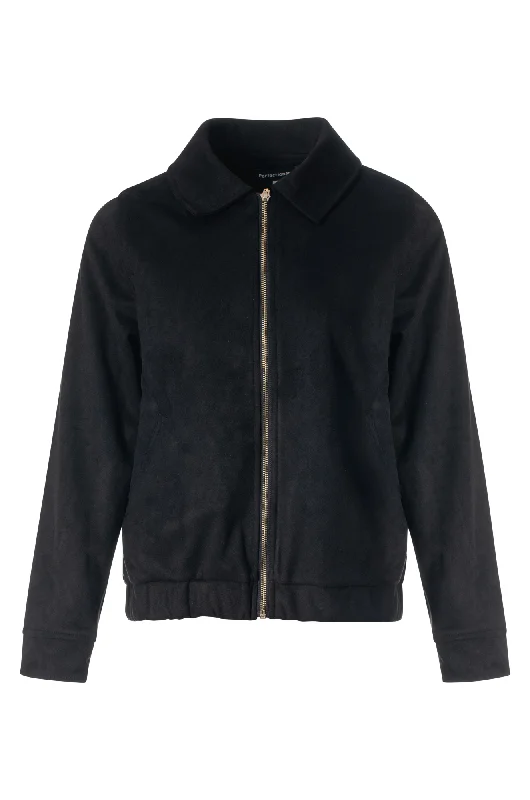 Zip thru Suede Look Jacket | Black | 4052ZZ