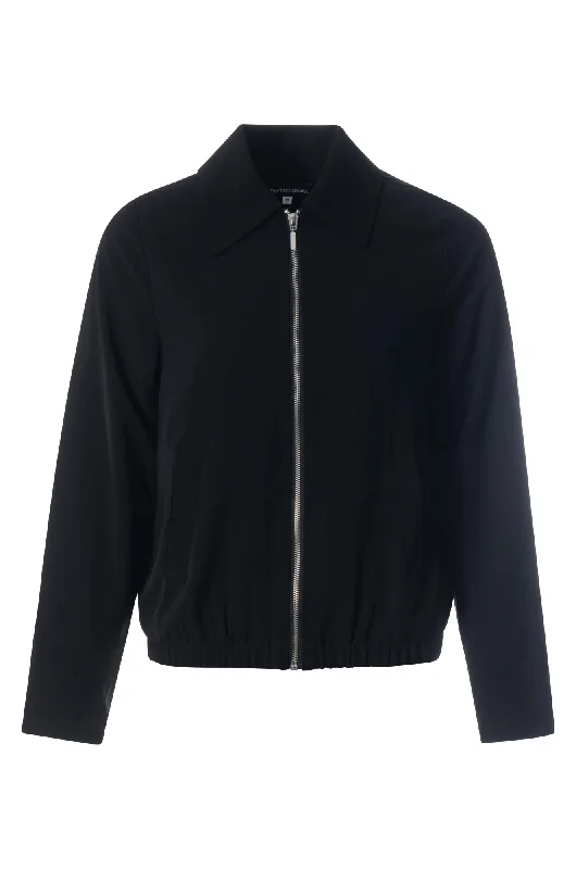 Soft Crepe zip front Jacket | Black | 4304ZZ