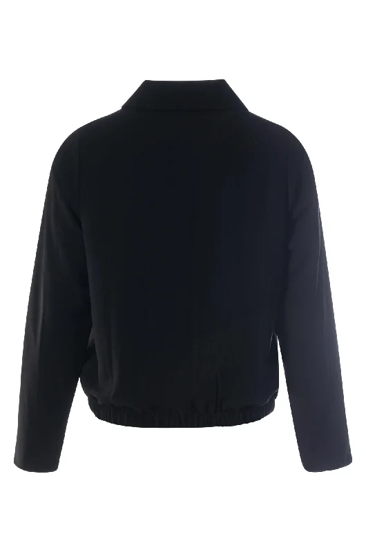 Soft Crepe zip front Jacket | Black | 4304ZZ