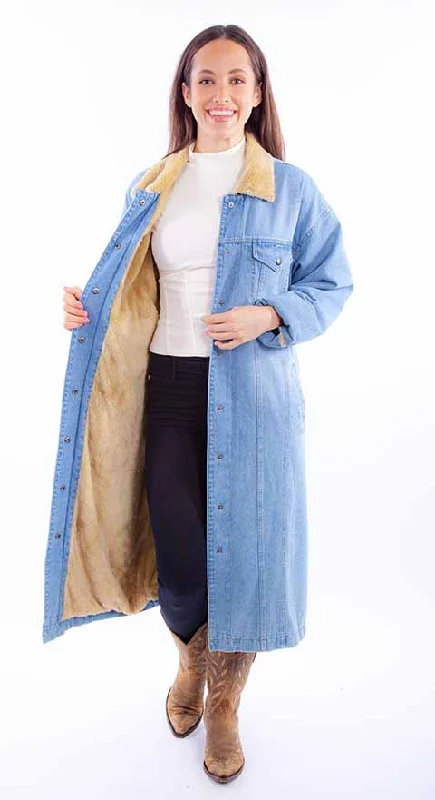 Scully Honey Creek Women's Sherpa Lined Long Denim Jacket