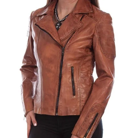 Scully Women's Brown Leather Motorcycle Jacket