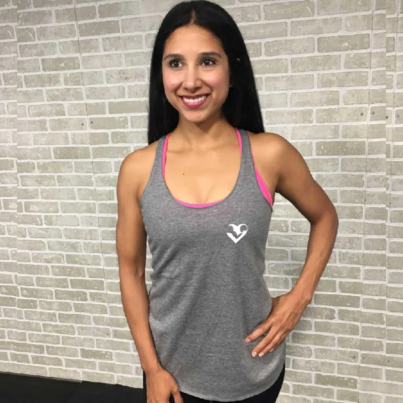 HASfit Heart Racer - Premium Ladies' Triblend Racerback Tank