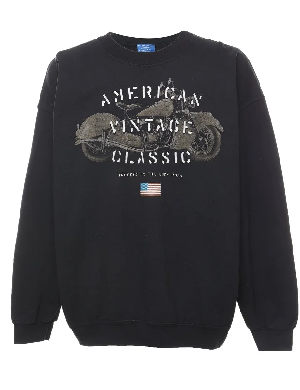 Black American Vintage Classic Sweatshirt - L