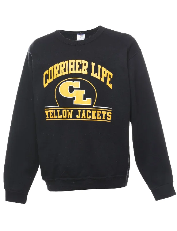 Corriher Lipe Printed Black & Yellow Sweatshirt - L