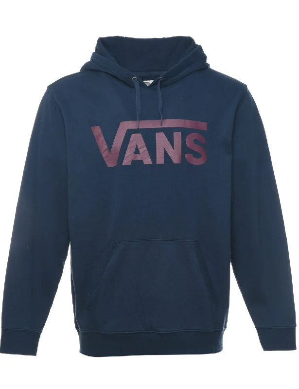 Navy Printed Vans Hoodie - M