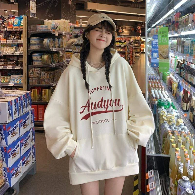 Women's Cute Letter Printed Loose Hoodies