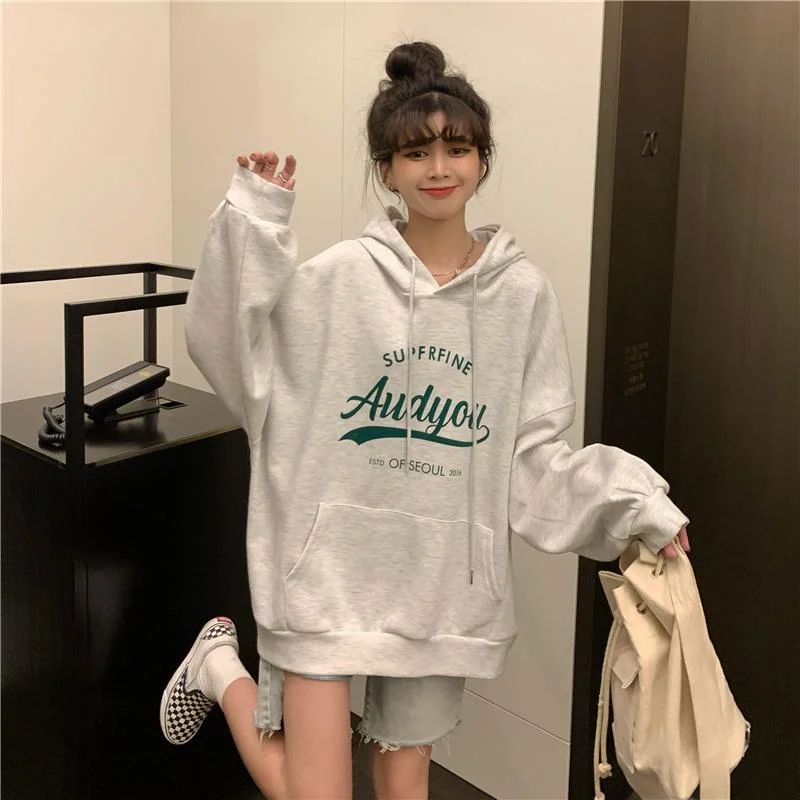 Women's Cute Letter Printed Loose Hoodies