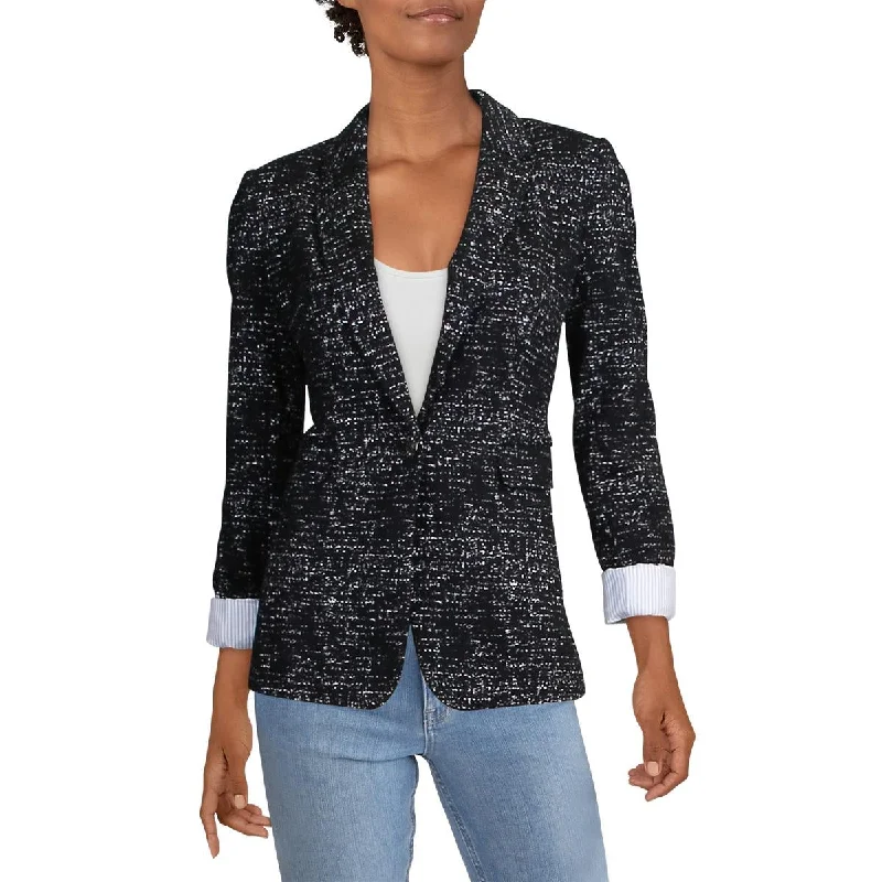 DKNY Womens Marled Office Blazer