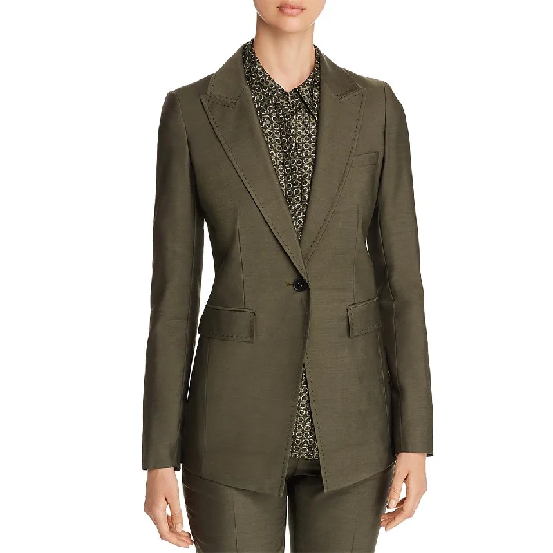 Lafayette 148 New York Womens Atticus Wool Blend Office One-Button Blazer