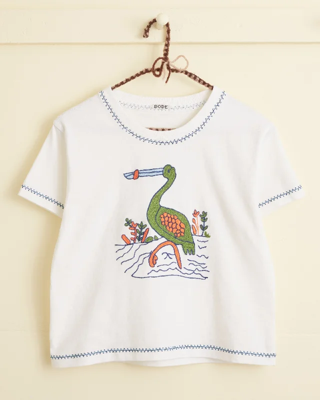 Embroidered Heron Tee