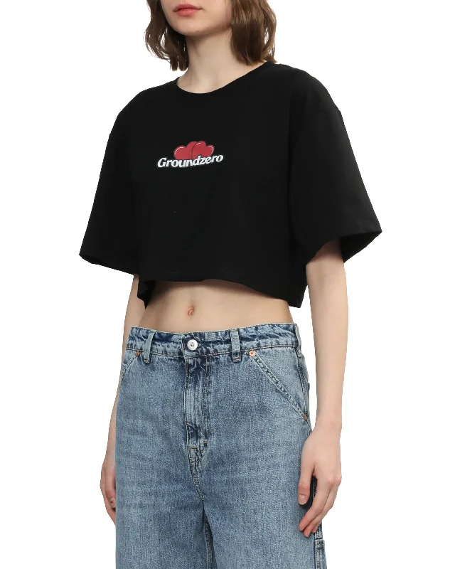 Cropped Logo-print T-shirt