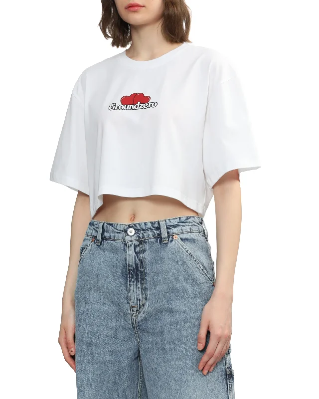 Cropped Logo-print T-shirt