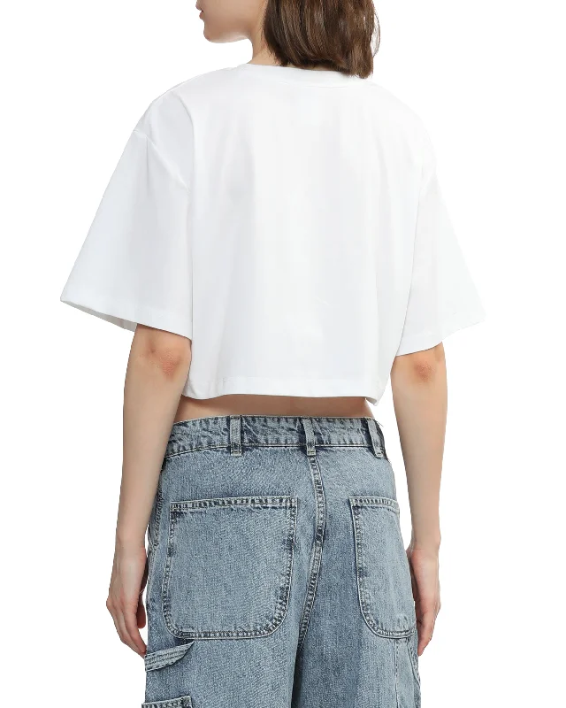 Cropped Logo-print T-shirt