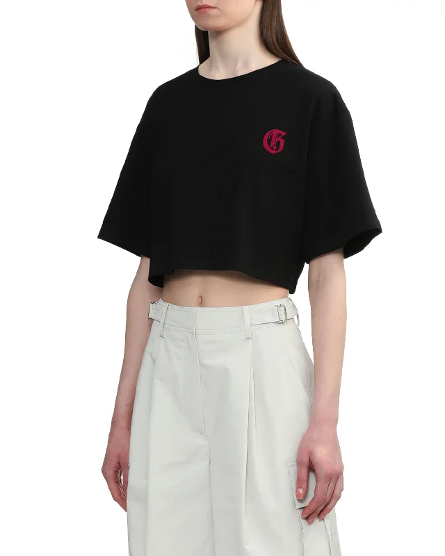 Cropped Logo-Print T-shirt