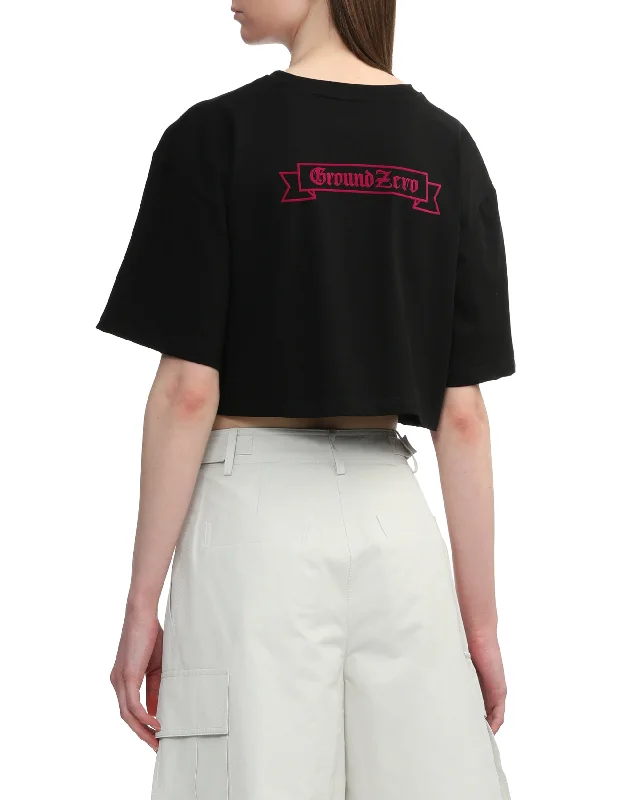 Cropped Logo-Print T-shirt