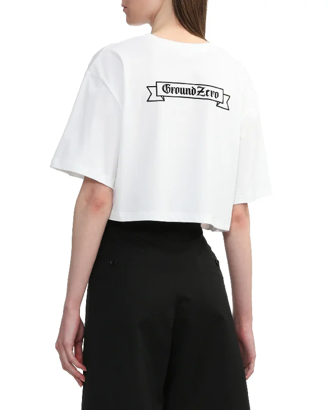 Cropped Logo-Print T-shirt