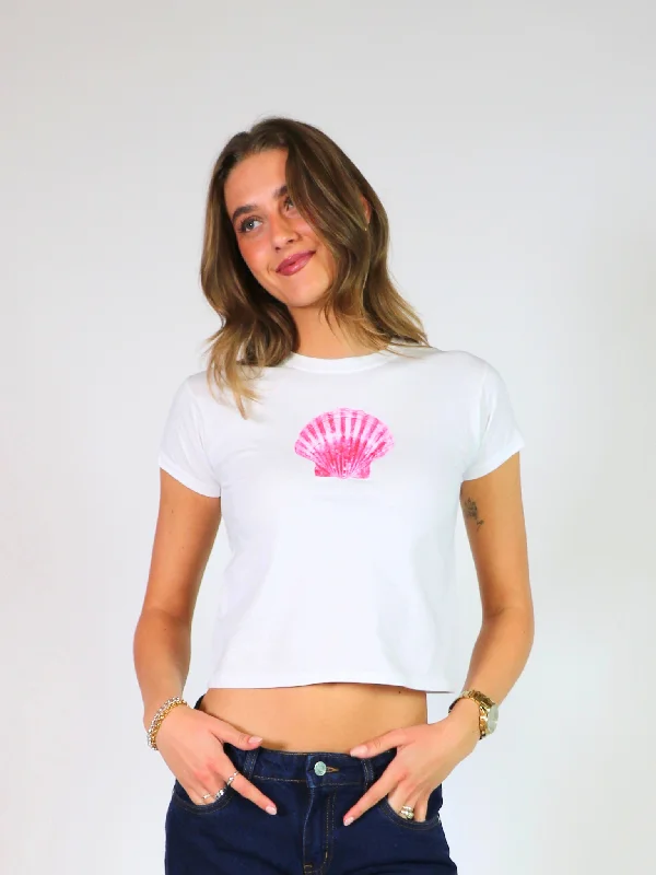 SHELLY (pink) BABY TEE - HVID