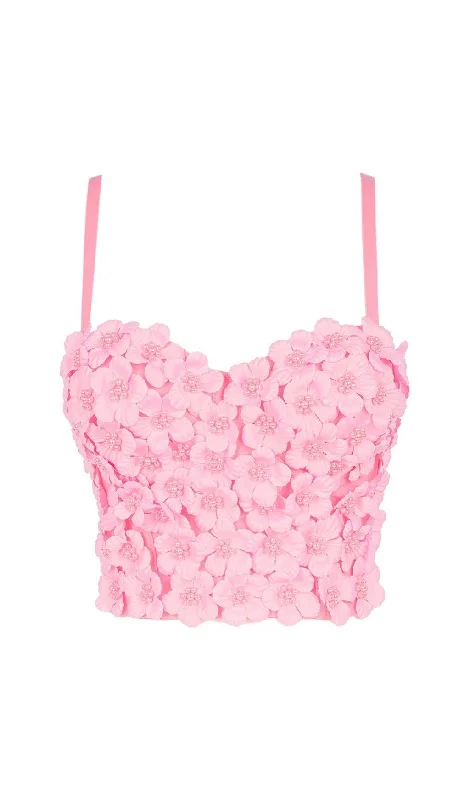 PINK FLOWER CRYSTAL TOP