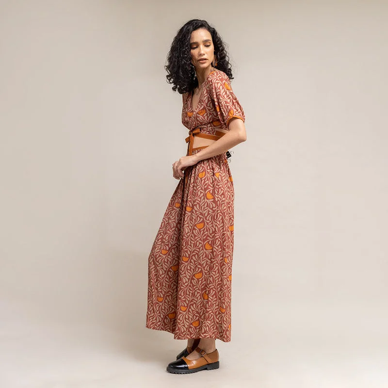 Modal Fabric | Printed Trouser | Rust