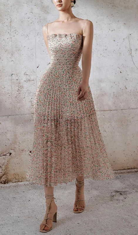 ELEGANT STRAPPY FLORAL DRESS