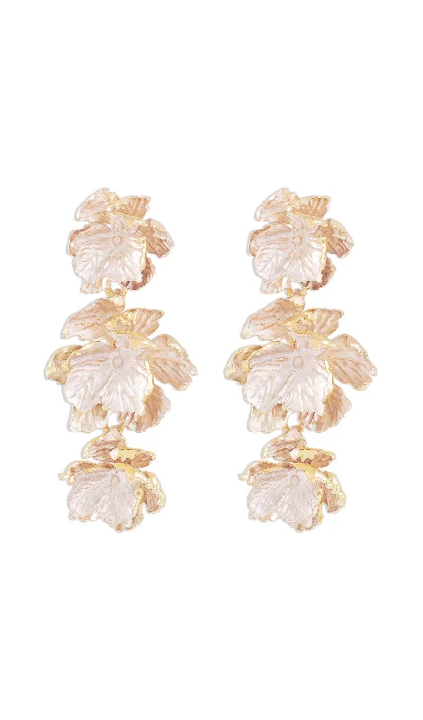 GOLD 3D FLOWER EARRINGS