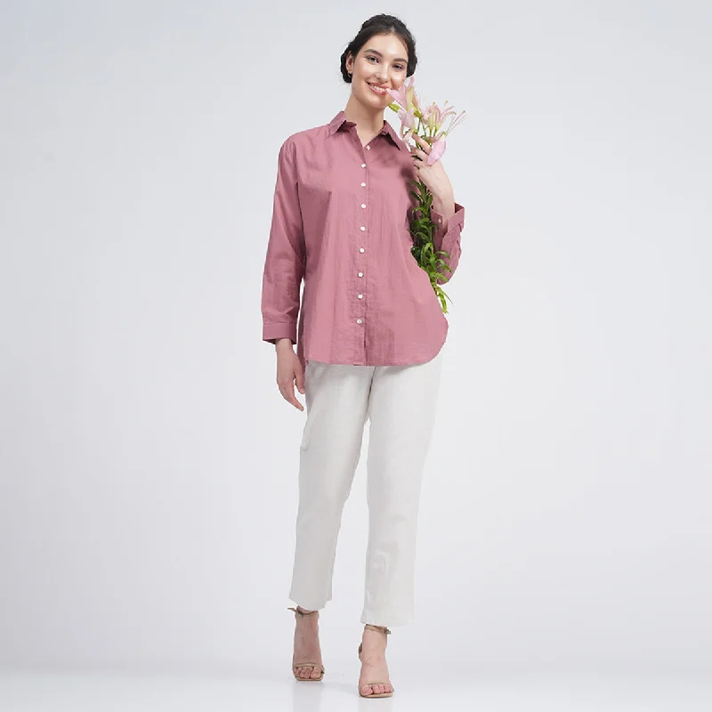 Organic Cotton Co Ord Set for Women |  Ash pink & Cream