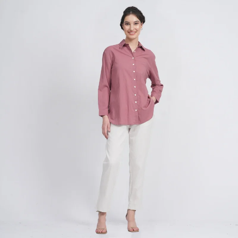 Organic Cotton Co Ord Set for Women |  Ash pink & Cream