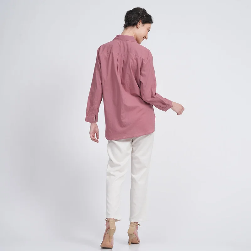 Organic Cotton Co Ord Set for Women |  Ash pink & Cream