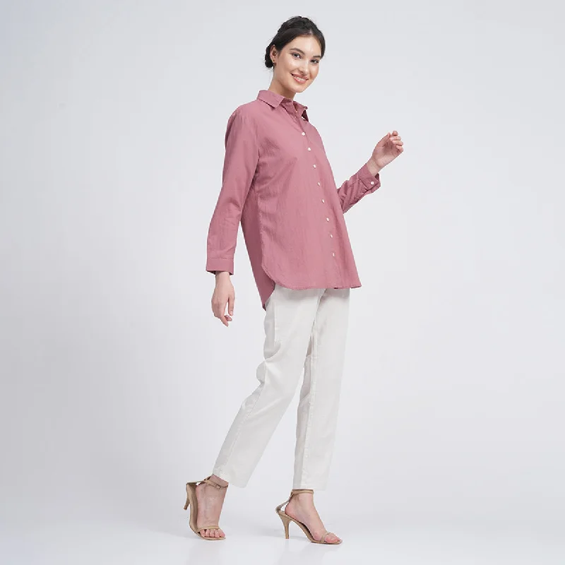 Organic Cotton Co Ord Set for Women |  Ash pink & Cream