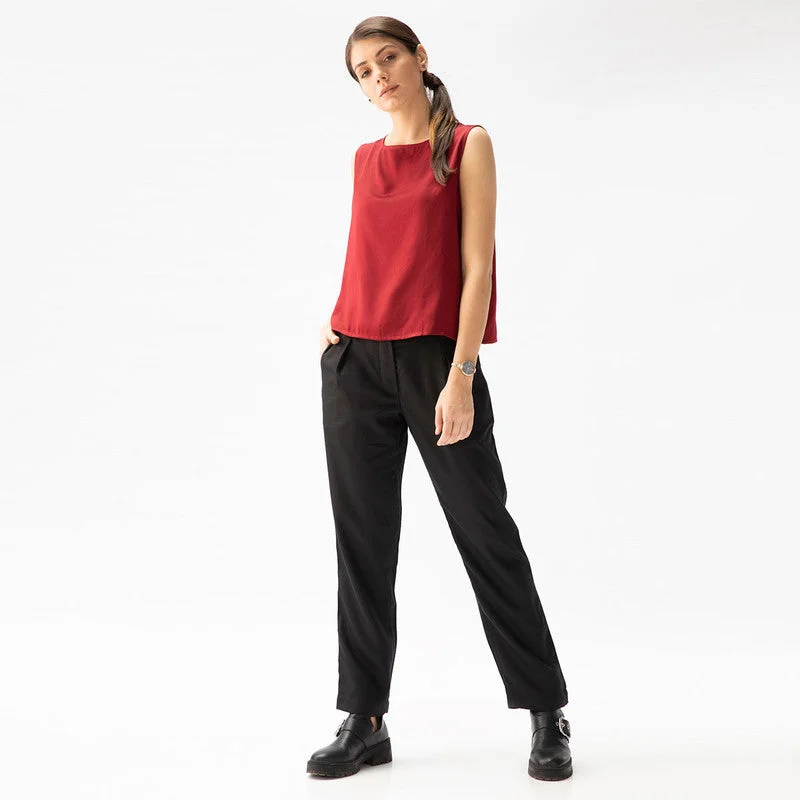 Organic Cotton Sleeveless Top | Maroon