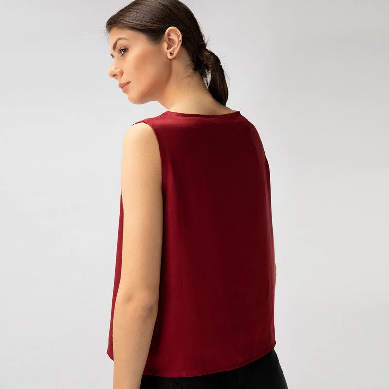 Organic Cotton Sleeveless Top | Maroon