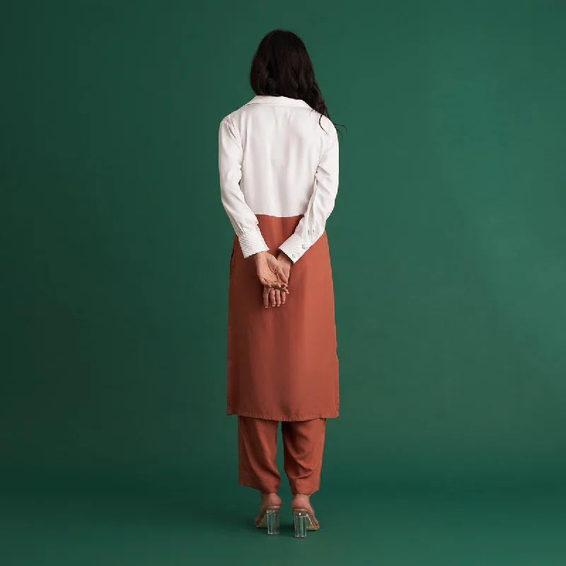 Co Ord Set for Women | Tencel Modal | White & Brown