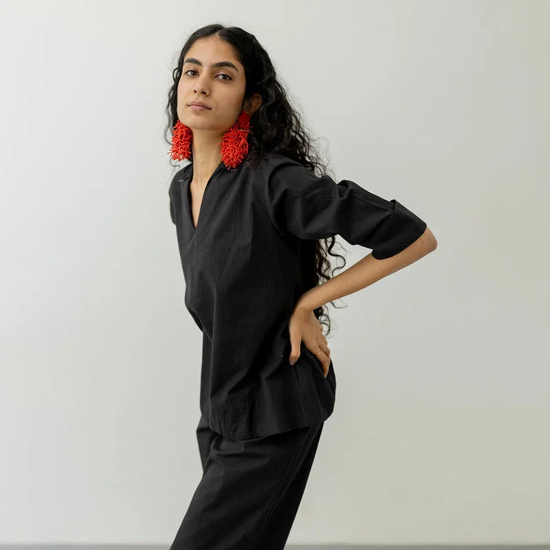 Women Co Ord Set | Cotton Poplin | Black