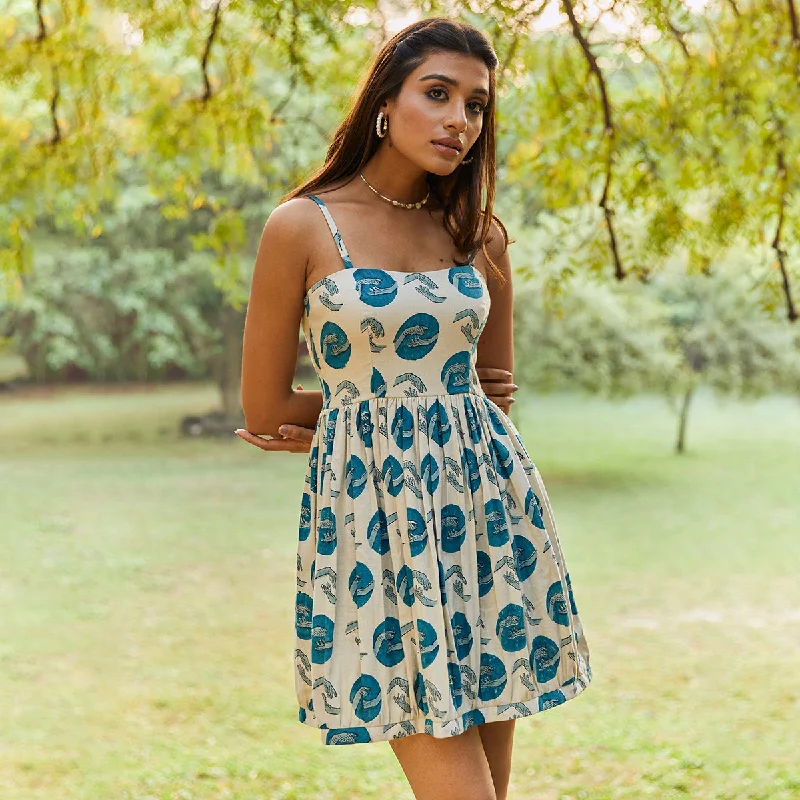 Cotton Long Dress for Women | Detachable | Blue