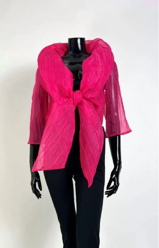 Chic Organza Bolero Top In Bougainvillea