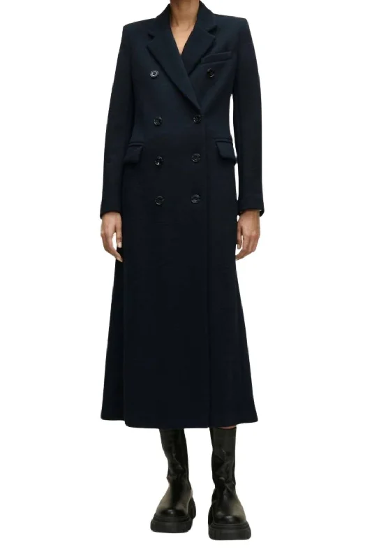 Comfy Chic Coat In Dark Navy