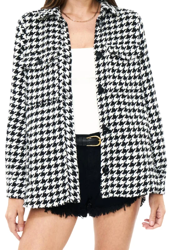 Libby Shacket In Houndstooth