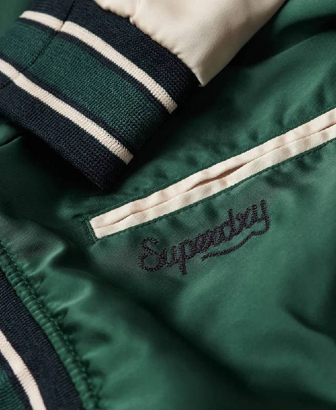 Suikajan Embroidered Bomber Jacket | Pine Green