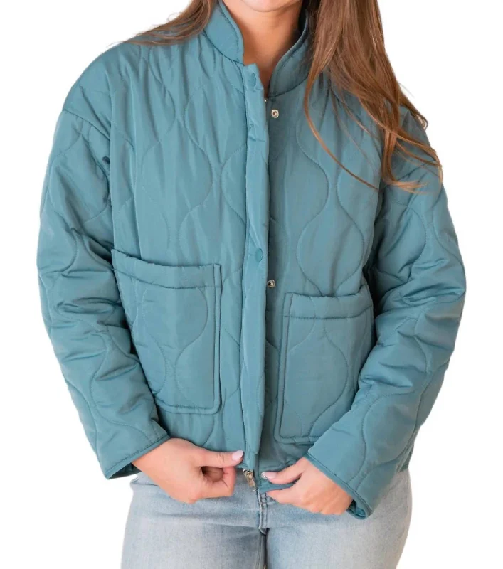 Weekender Quilted Jacket In Teal