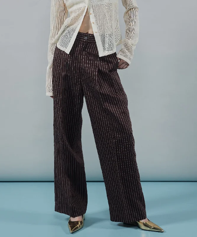 Washable Silky Stripe Easy Pants