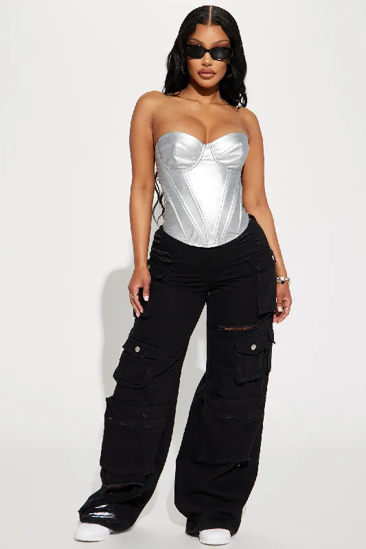 bae-for-tonight-faux-leather-corset-top-silver