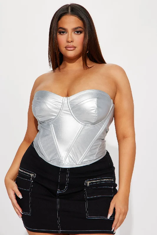 bae-for-tonight-faux-leather-corset-top-silver