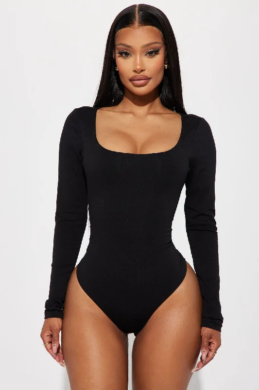 Bailey Long Sleeve Bodysuit - Black