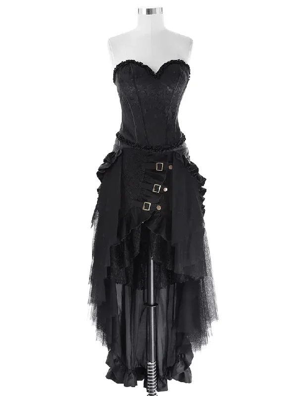 belle-poque-steampunk-retro-victorian-lolita-punk-ruffled-long-lace-up-open-skirt