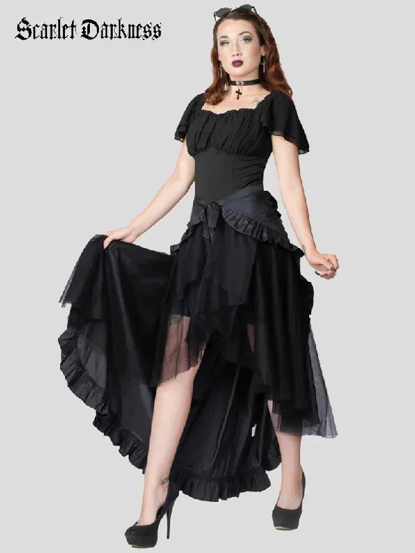 belle-poque-steampunk-retro-victorian-lolita-punk-ruffled-long-lace-up-open-skirt