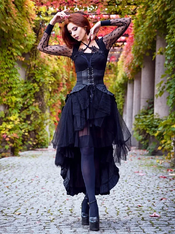 belle-poque-steampunk-retro-victorian-lolita-punk-ruffled-long-lace-up-open-skirt