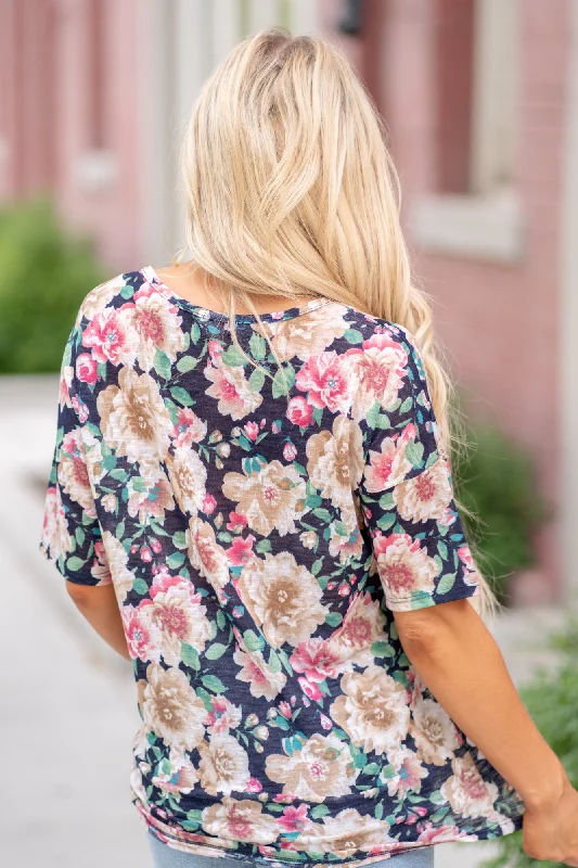 bombom-floral-round-neck-t-shirt